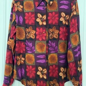 Allison Taylor Multicolor Silk Blouse size M